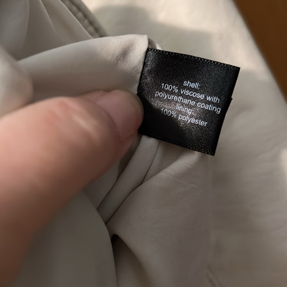 Cream Faux Leather Jacket - Picture 4 of 8